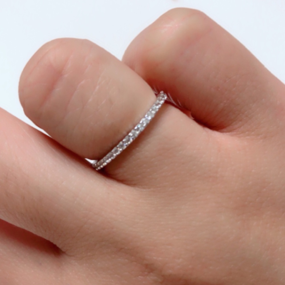 925 Sterling Silver Eternity cz Band Ring